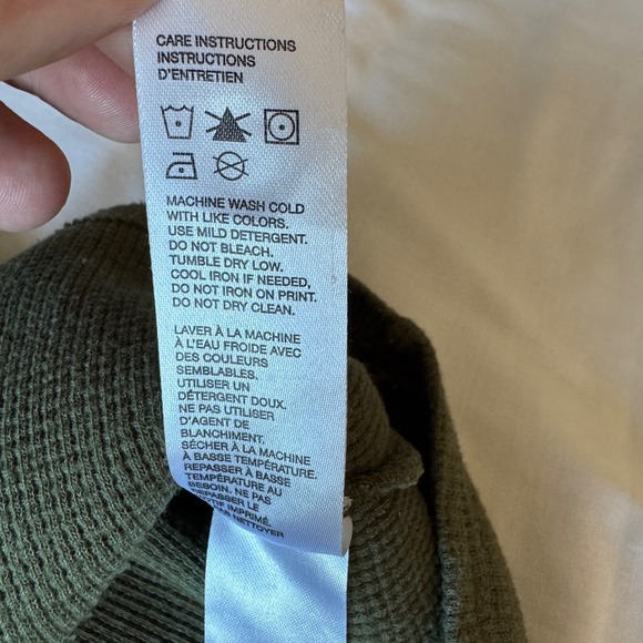 Buffalo David Bitton Mens Waffle Knit Long Sleeve Henley Shirt Green Size Large - Picture 8 of 14